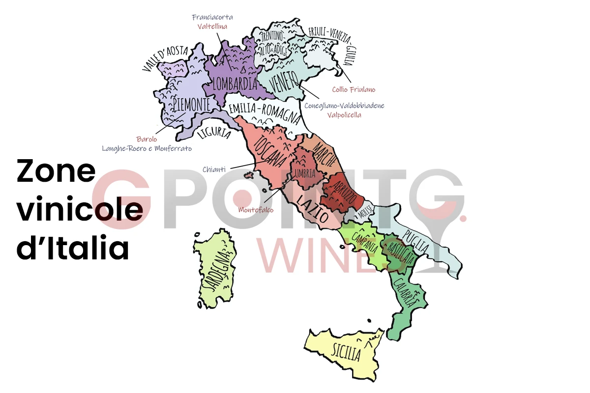 Tutte le Regioni e le Zone Vinicole d’Italia